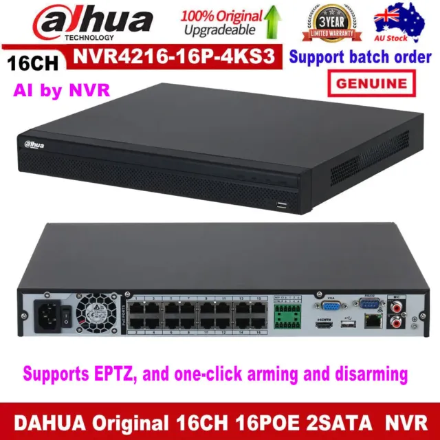 NEW Dahua Brand Original GENUINE 16CH 16POE 12MP NVR4216-16P-4KS3 Video Recorder
