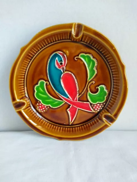 Ceramic Trinket Dish/Ashtray Bird Hand Painted Japan