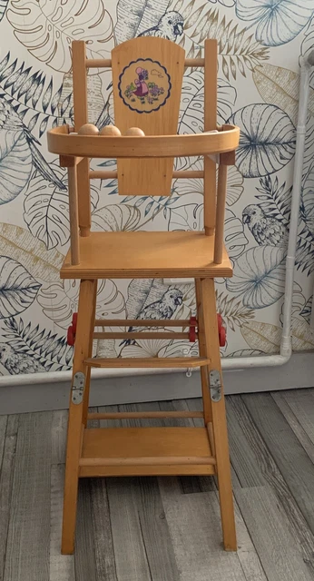 Chaise Haute Ancienne Relookée - Déco Vintage Pour Poupée Ou Plante