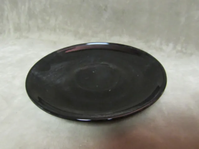 Vintage 1930's Hazel Atlas Glass Ovide Pattern Black Amethyst Saucer