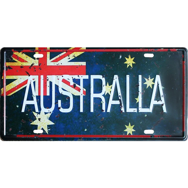 Cartel de Australia de metal protegido contra los rayos UV libre de óxido barra pared póster de arte para el hogar