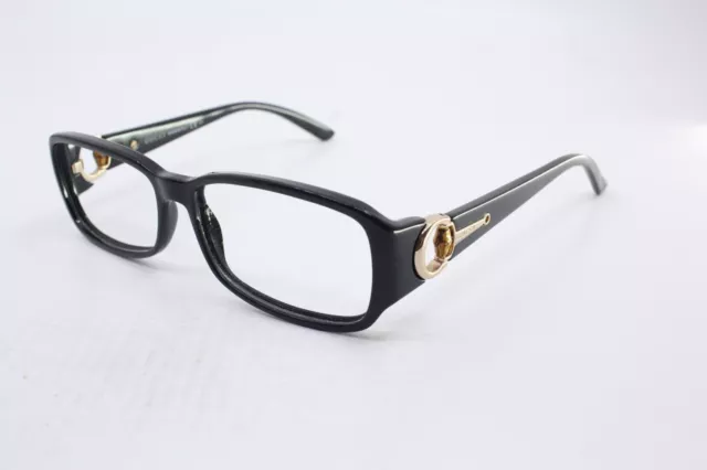 VINTAGE GUCCI GG3123 D28 Made in Italy Eyeglasses size 55-14-130 BLACK bamboo