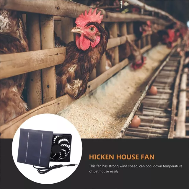 50W 12V Solar Powered Fan Mini Exhaust Fan for Greenhouse Pet/Dog Chicken House 2