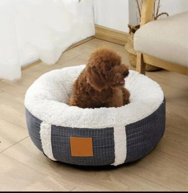 Dog Bed, Donut Plush Dog Cat Pet Bed Fluffy Soft Warm Bed