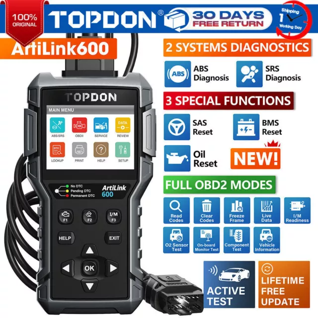 TOPDON AL600 Pro KFZ OBD2 Diagnosegerät Scanner Fehler Auslesegerät PKW ABS SRS