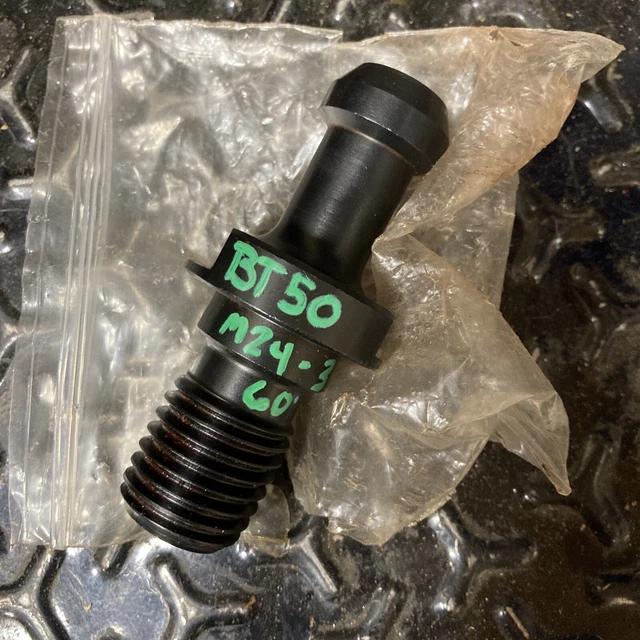 BT50 Arbor CNC Retention Knob M24 x 3.0, 60° crown Milling Tool Holder Pull Stud
