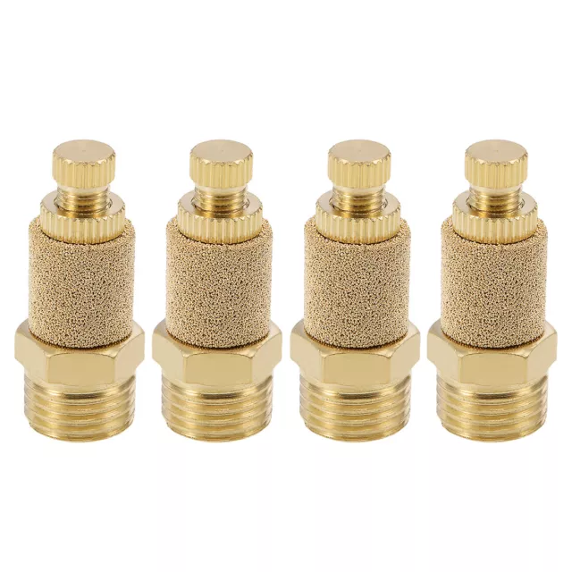 Haut  échappement air pneumatique réglable Cuivre Or BSPT 1/4 4pcs