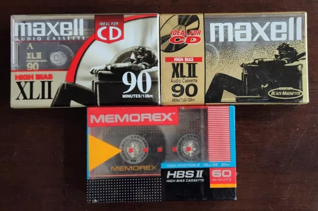 Lot of Four Maxell XLII 90 - High Bias Cassette Tapes - Sold as Blank