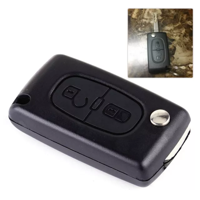 2Button Remote Flip Key Fob Case Shell CE0536 Fit For PEUGEOT 207 307 308 407