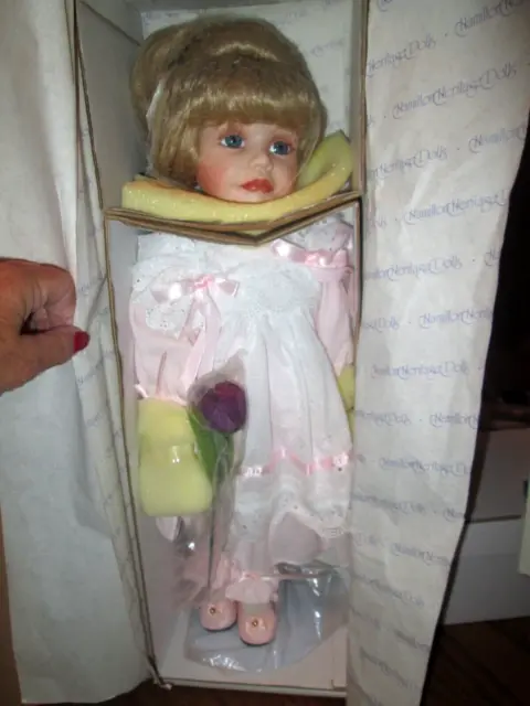 Hamilton Collection "Heather" Porcelain 18" Doll *NRFB *COA *1992