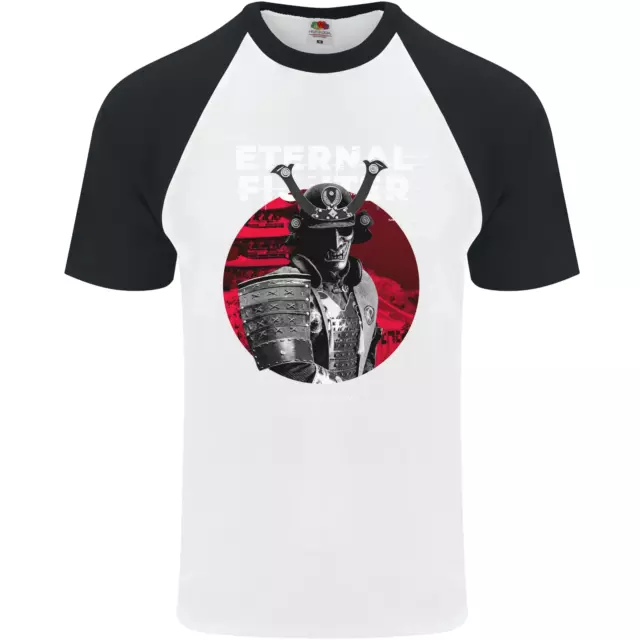 Samurai Fighter Skull MMA Mixed Martial Arts Mens S/S Baseball T-Shirt