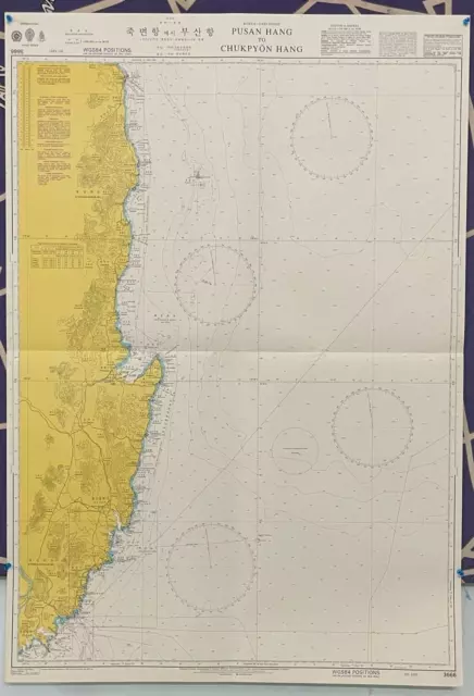 Admiralty 3666 KOREA EAST COAST PUSAN HANG TO CHUKPYON HAGN  Map Chart Maritime