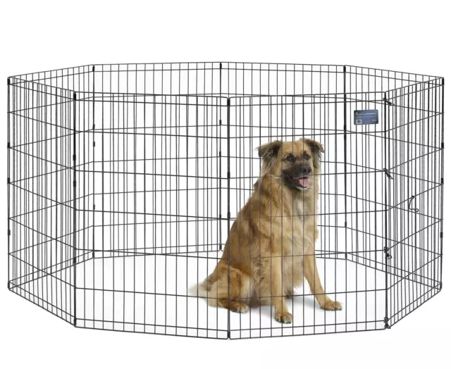 MidWest Foldable Metal Exercise Pen / Pet Playpen, 24"W x 36"H