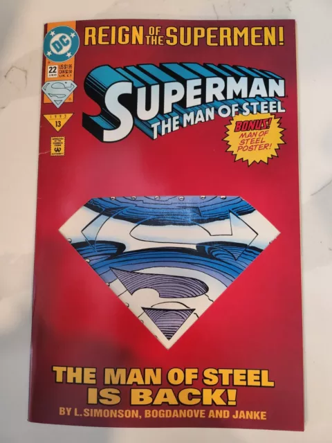 Superman: The Man Of Steel #22 (1993 Dc Comics)  Die-Cut Cover