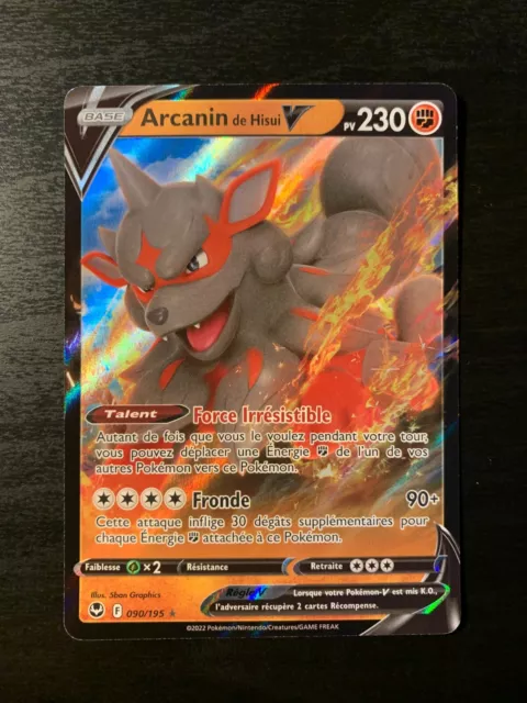 Carte Pokémon Arcanin de Hisui V 090/195 EB12 Tempête Argentée FR NEUF