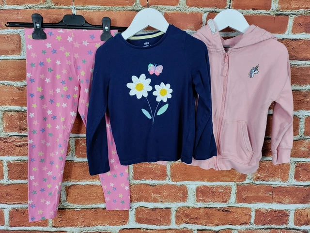 Girls Bundle Age 4-5 Years Next M&S Top Hoodie Leggings Unicorn Star Daisy 110Cm