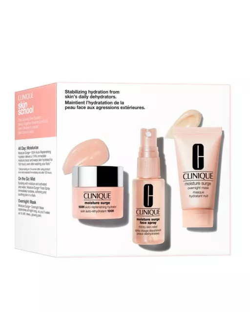 Clinique Moisture Surge Hydrator, Glowing skin Essentials 3 pc Skincare Gift Set