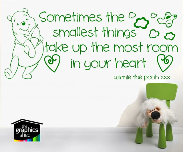 WINNIE THE POOH Quote Wall Art Sticker Decal for Kids Nursery Smallest