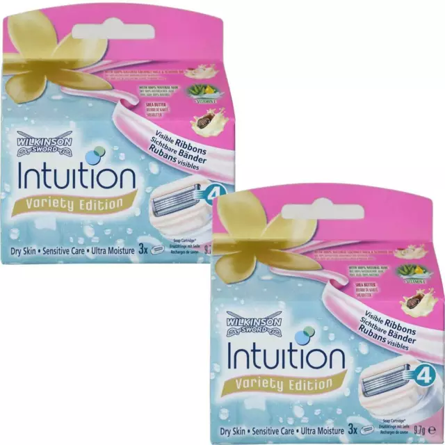 2x Wilkinson Intuition Variety Edition Sensitiv Care (6 Rasierklingen)