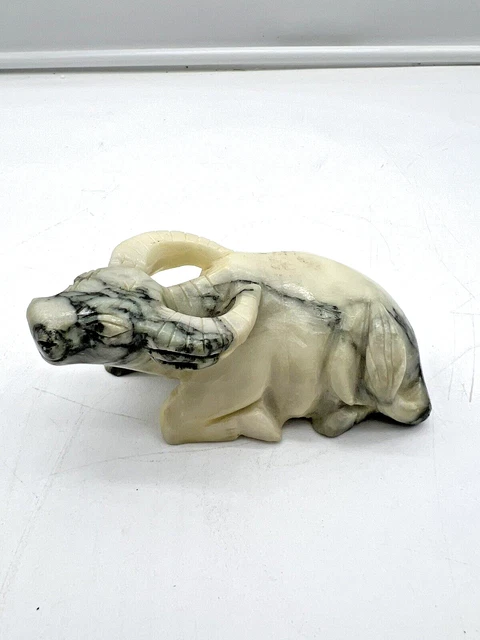 Vintage Water Buffalo Hand Stone Carving Antique From Thailand
