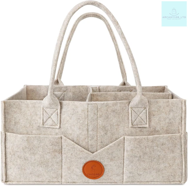 Grey felt nappy caddy deals