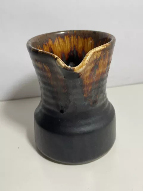 CROWN LYNN New Zealand Pottery Milk Jug Titian Ware Brown Drip Glaze 2