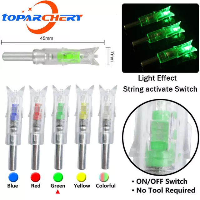 LED Lighted Half Moon Arrow Nocks Tail for 297-302 Crossbow Bolts ID300''/7.62mm