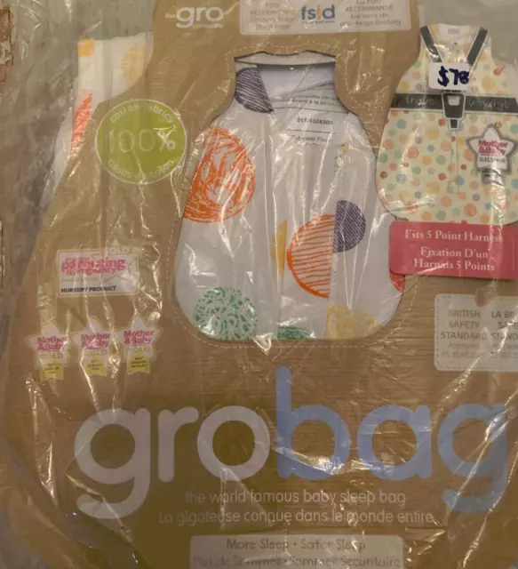 Grobag-Baby Sleeping Sack-Scribble-0-6 months-2.5 Tog-New in package-a1