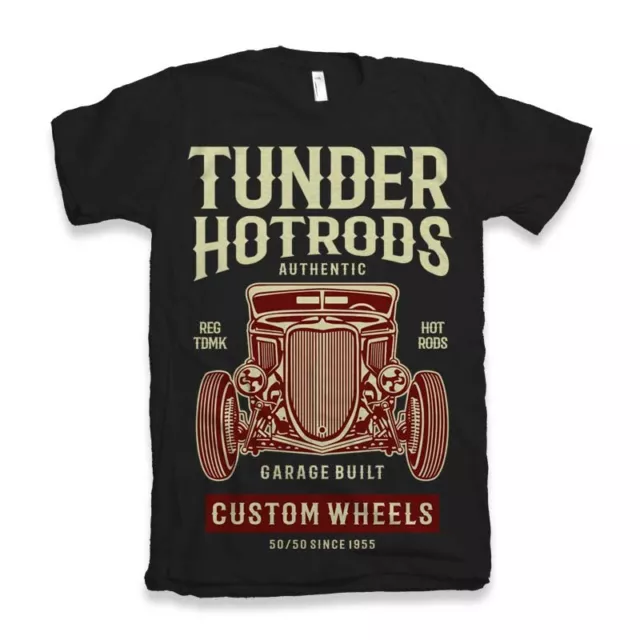 Hot Rod Thunder T Shirt Classic Car Rat Custom Shop Muscle V8 Hotrod Motor