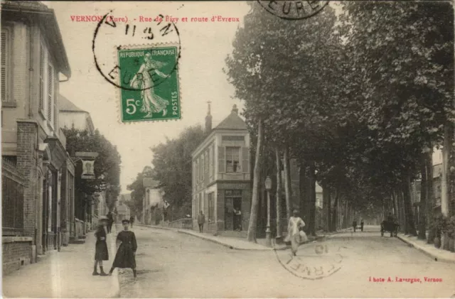 CPA VERNON Rue de Bizy and Route d'EVreux (1161556)