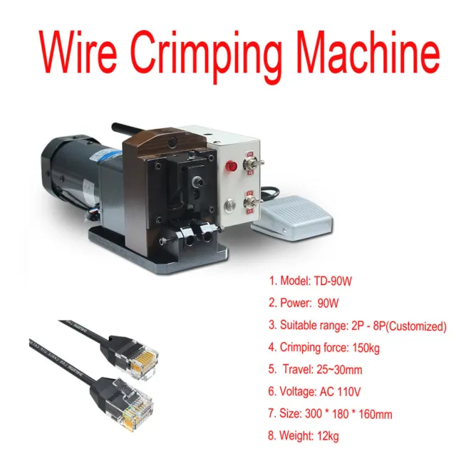 Semiautomatic Rj45 Wire Crimping Machine,RJ45 RJ11 RJ12 Cable Crimper,4p ~10p10c