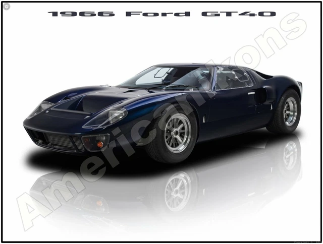 1966 Ford GT40 New Metal Sign: Pristine Restoration - Large Size