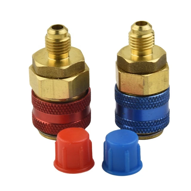 R134A A/C AC Compresseur R-134A Adaptateur de Coupleur Manuel Climatisation 1/4 SAE Connecteurs R134A A/C AC Compresseur R-134A Adaptateur de Coupleur Manuel Climatisation 1/4 SAE Connecteurs