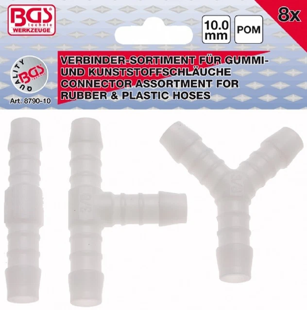 BGS Schlauchverbinder-Sortimente Kraftstoffbeständig 10 MM 8 Pièces – 8790-1