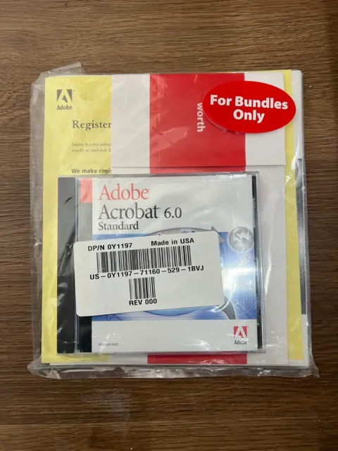 Adobe Acrobat 6.0 Standard for Windows PC with serial number SEALED