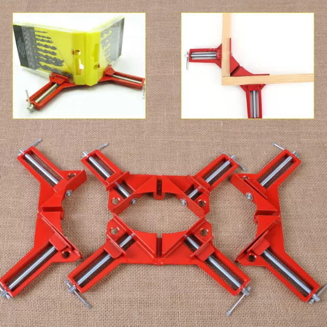 4X 3" 90Degree Right Angle Miter Corner Clamp capacity Picture Frame Woodwork FR