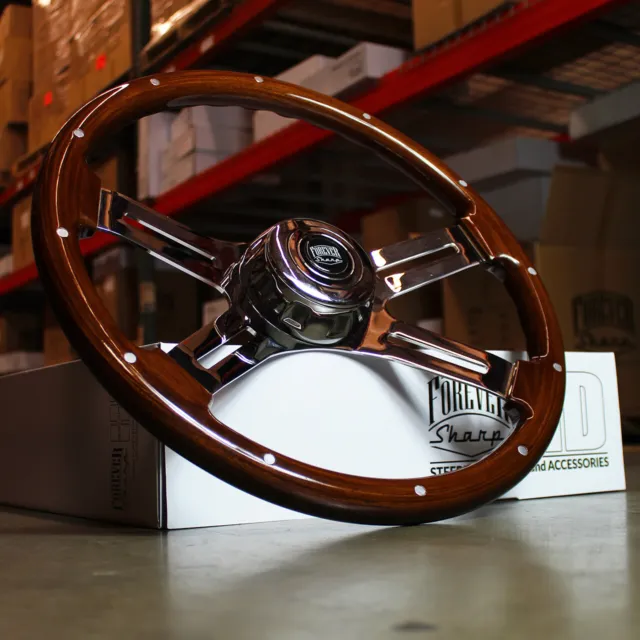 18" Dark Steering Wheel 4 Spoke Rivet Freightliner Kenworth Peterbilt - BLEM