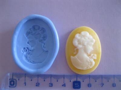 moule silicone à fimo plâtre résine scrap camé camee femme 3/2.2cm 66 
