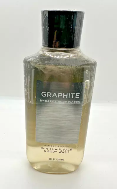 NEW Bath & Body Works Men's GRAPHITE 3-1 Hair Face Body Wash Gel Shampoo 10 Oz