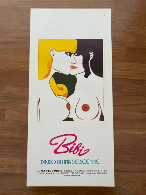 82S LOCANDINA Poster  Bibi. Diario di una sedicenne Sarno,1974 erotico sexy