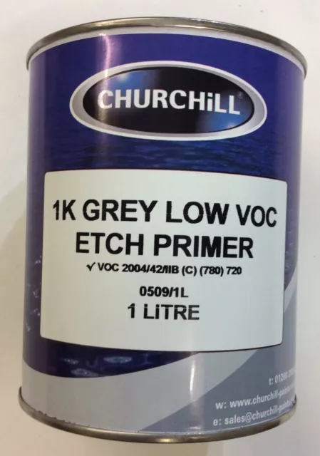Churchill 1K Grey Low VOC Etch Primer Filler RFU 1 Litre