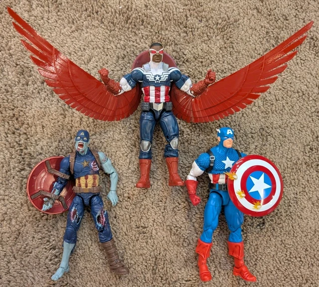 Hasbro Marvel Legends 2-Pack: Captain America (Sam Wilson & Steve Rogers) - Figure 15 Cm, Accessori E Scudi - 4
