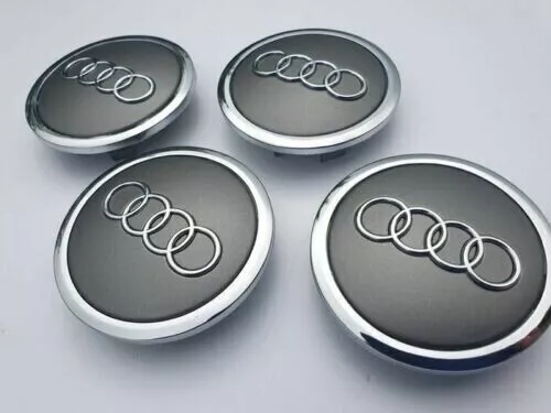 4pcs SILVER ALLOY WHEEL CENTER HUB CAPS 69MM BADGE EMBLEM FOR A3 A4 A6 TT