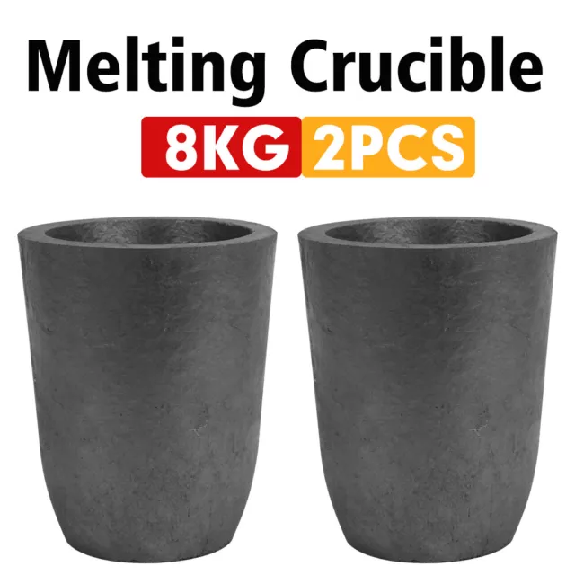 2PCS 8KG Graphite Carbide Furnace Casting Crucible Refining Melting Tool Glod