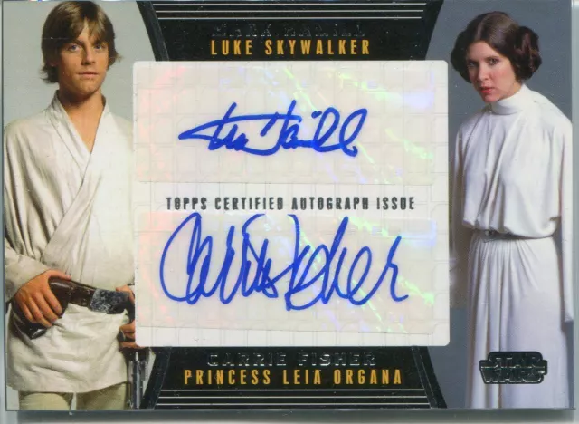 Star Wars Galactic Files 2 Dual Autograph Card Carrie Fisher / Mark Hamill