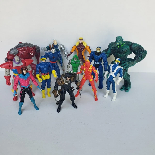 Lot Of 13 Vintage 1991-1996 Toy Biz Marvel  X-Men Action Figures Cable Wolverine