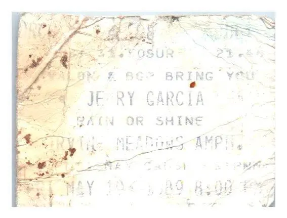Jerry Garcia Band Concert Ticket Stub May 19 1989 Irvine California