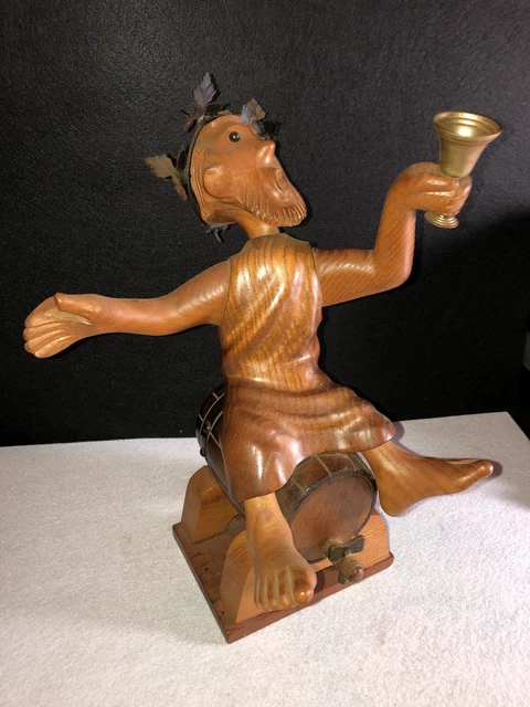Bacchus Hand Carved Wood Statue - Greek God Dionysus