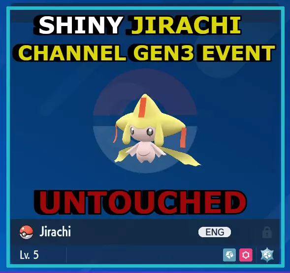 Rare Shiny Jirachi CHANNEL (Gen3) Event Pokemon Scarlet/Violet + Masterball