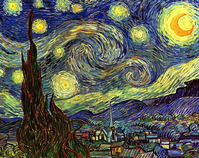 Starry night by Vincent van Gogh Oil painting decor art printed on canvas L2406